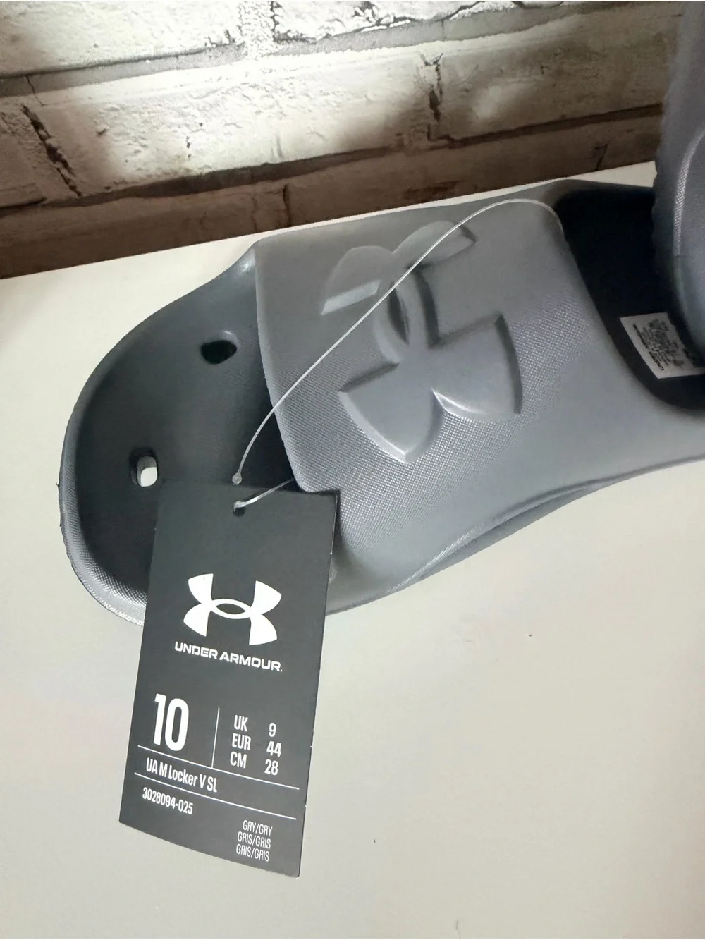 Under Armour Men's Size 10 Locker V Slide Sandals. Castlerock Grey. NWT